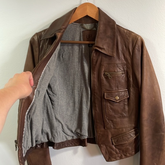 Banana Republic Leather Fitted Jacket - Picture 2 of 13